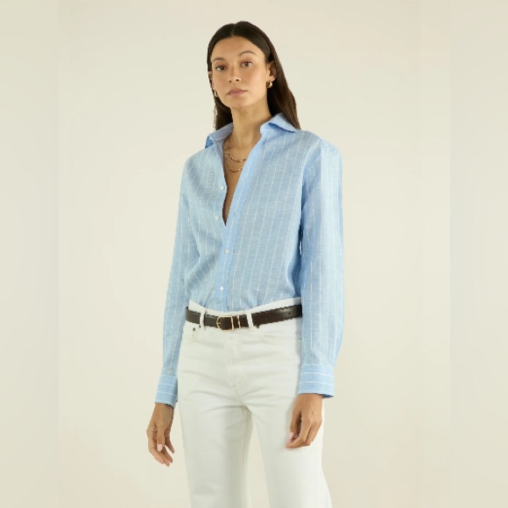 Light Blue Striped Women's Top